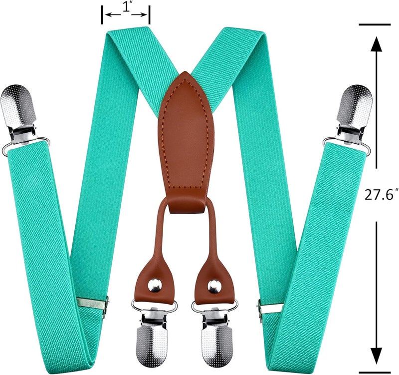 Branduce Solid Color Baby Boy Suspender with 4 Strong Clips Adjustable Kids Y Back Suspenders - Image 3